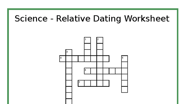 Science Relative Dating Crossword Puzzle Worksheet 1-8 - Studocu