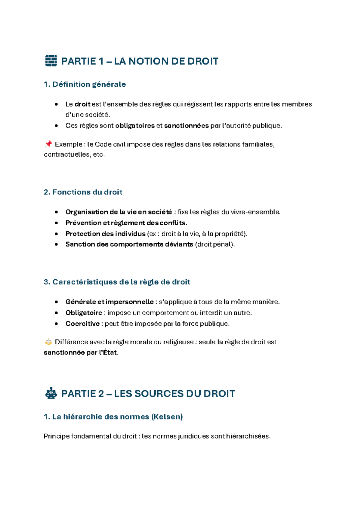 Intro au Droit (DROIT101) - Notes de Cours et Méthodologie - Studocu