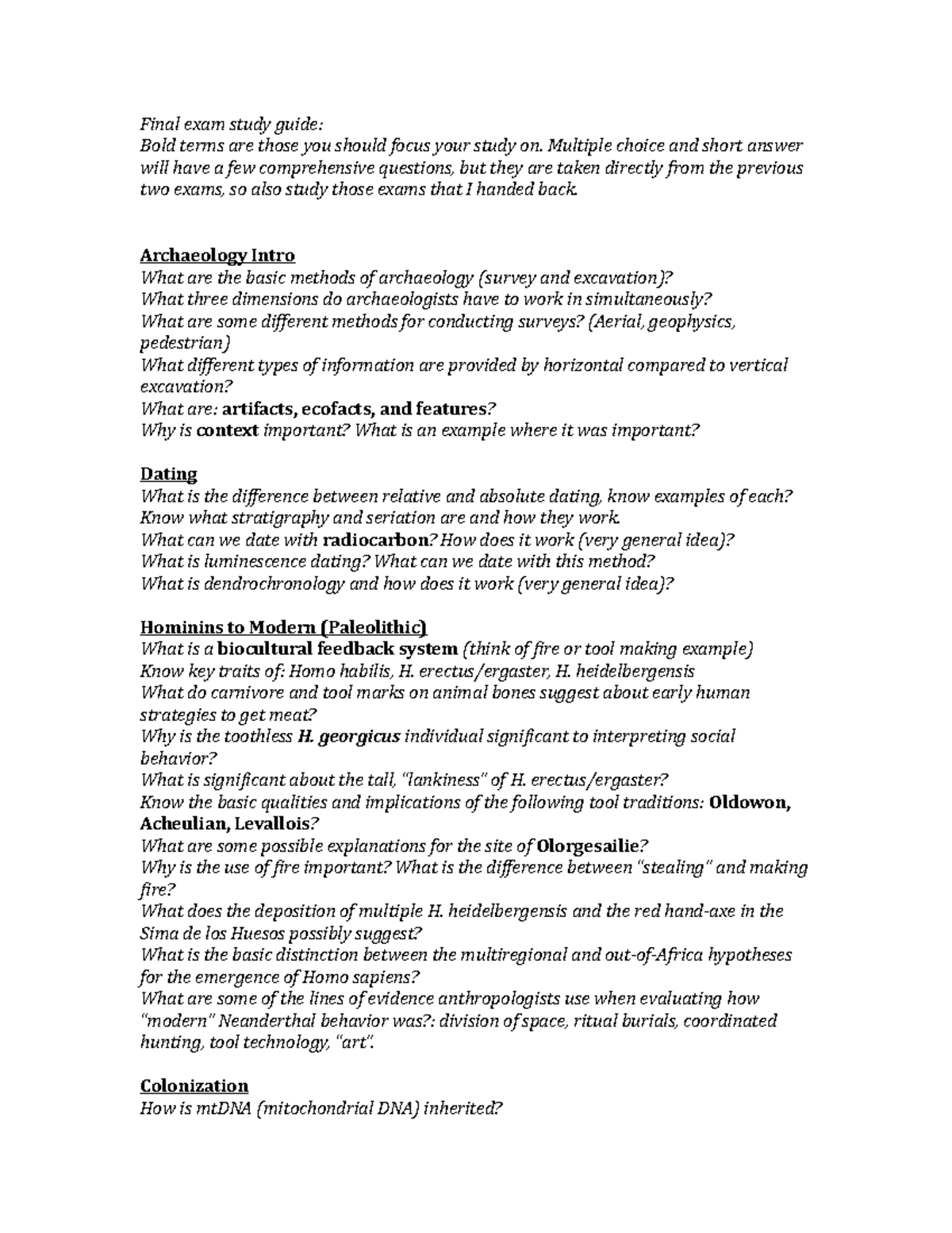ANTH 302 Final Exam Study Guide: Key Concepts for Success - Studocu
