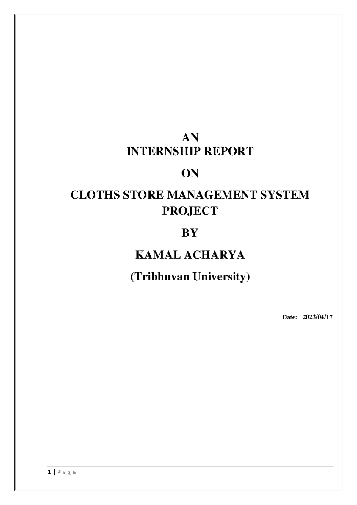 Clothing Store Management System SRS and Project Report (2023) - Studocu