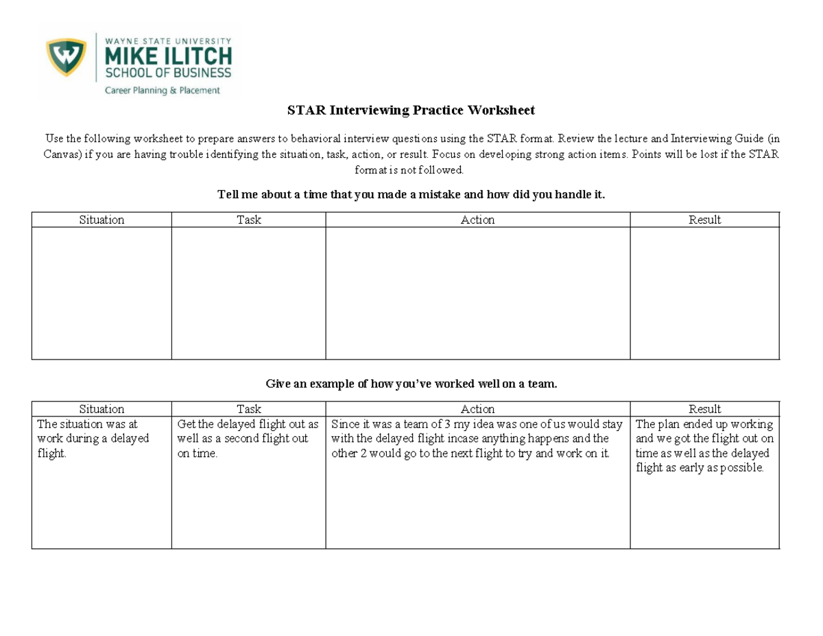 STAR+Interviewing+Practice+Worksheet - STAR Interviewing Practice ...