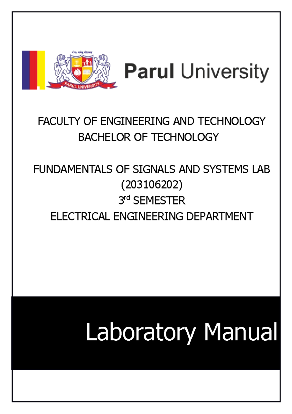 Fundamentals of Signals and Systems Lab Manual (203106202) B.Tech 2nd ...