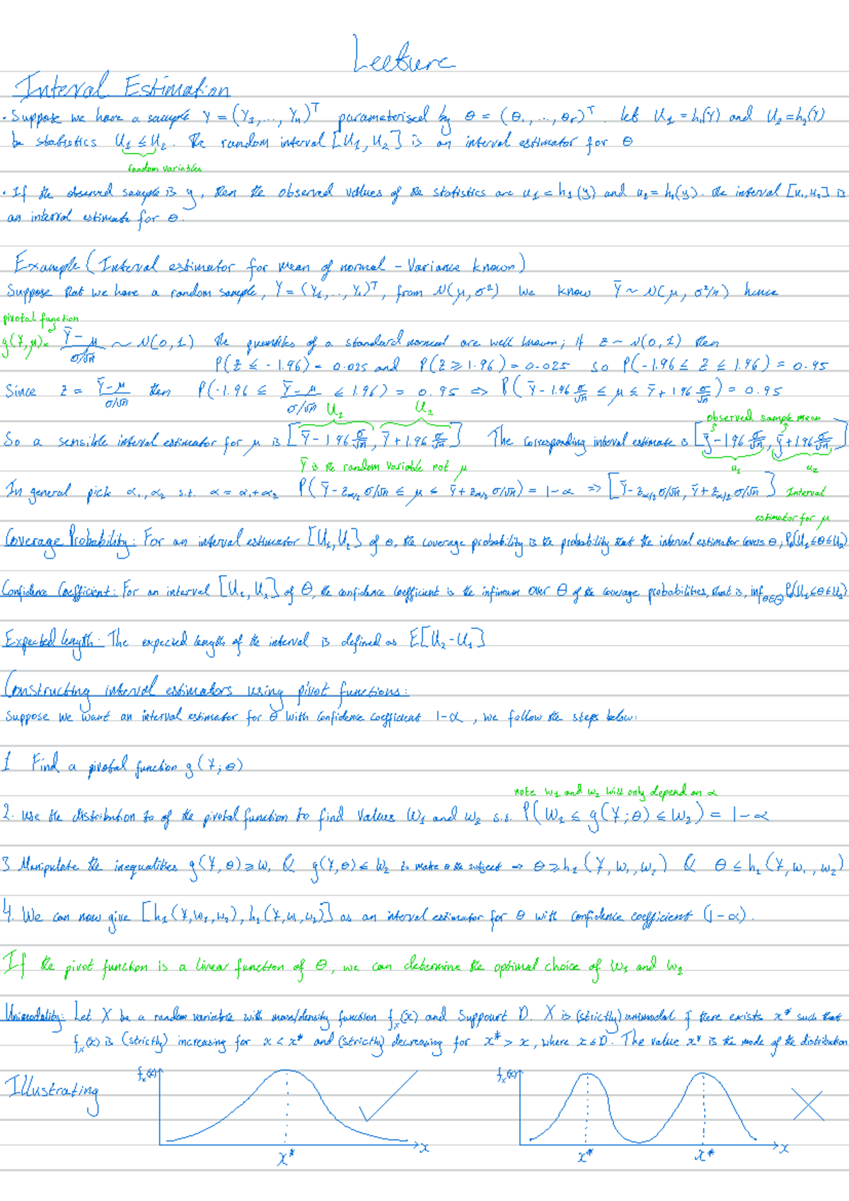 ST202 W4LN - Lecture Notes on Interval Estimation Techniques - Studocu