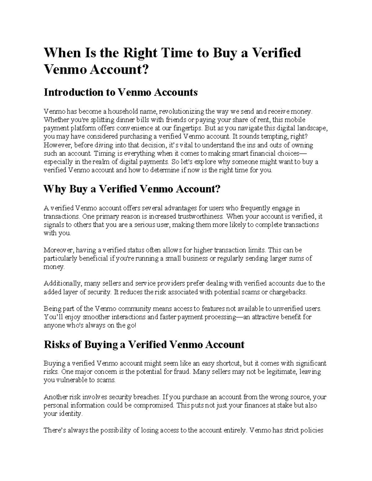 When to Buy a Verified Venmo Account: Timing & Considerations - Studocu