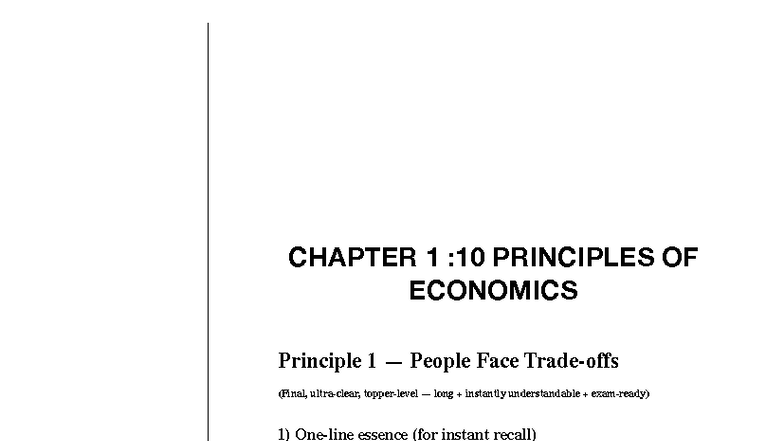 ECON 101: Chapter 1 - 10 Principles of Economics Overview - Studocu