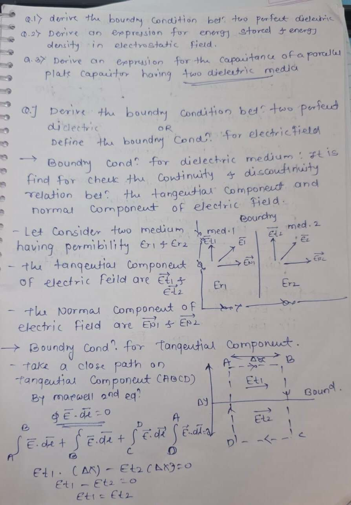 Electromagnetic Field Theory (B09) Final Exam Notes on Dielectric ...