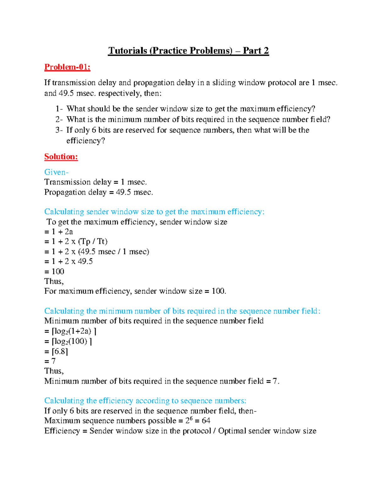 Sliding Window Protocol Practice Problems - CS 101 - Studocu