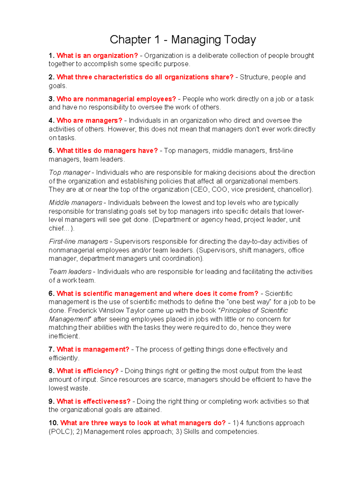 Mnsc - Chapter 1: Understanding Organizations and Management Concepts ...