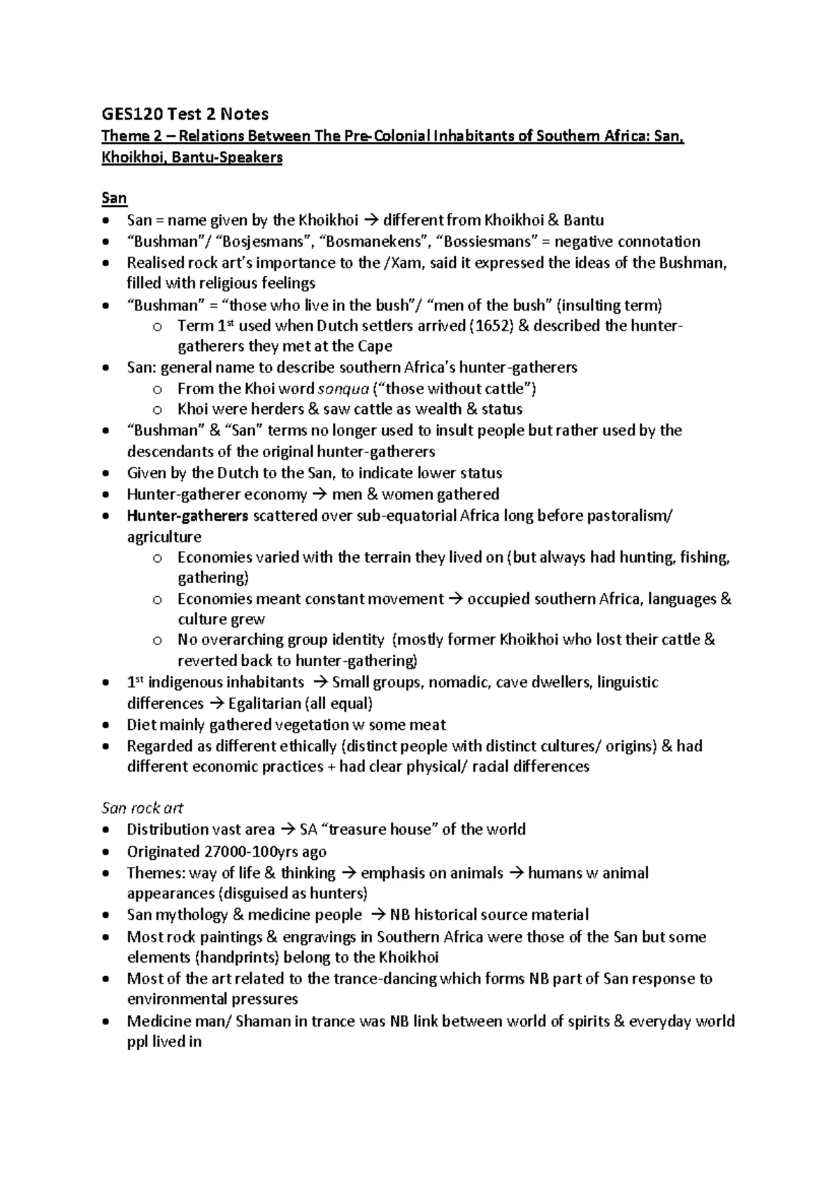 San Khoikhoi Bantu Comparison Study Notes - Comparison Between San ...