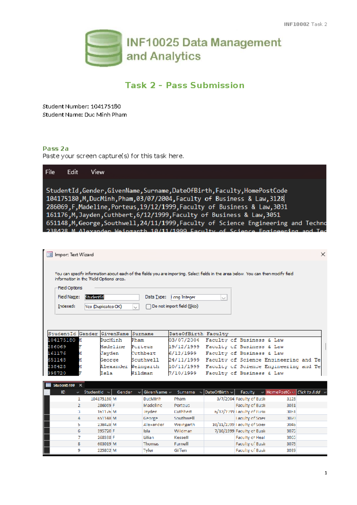 T02P-1 - Task 2 Submission Guide and Screen Captures - Studocu