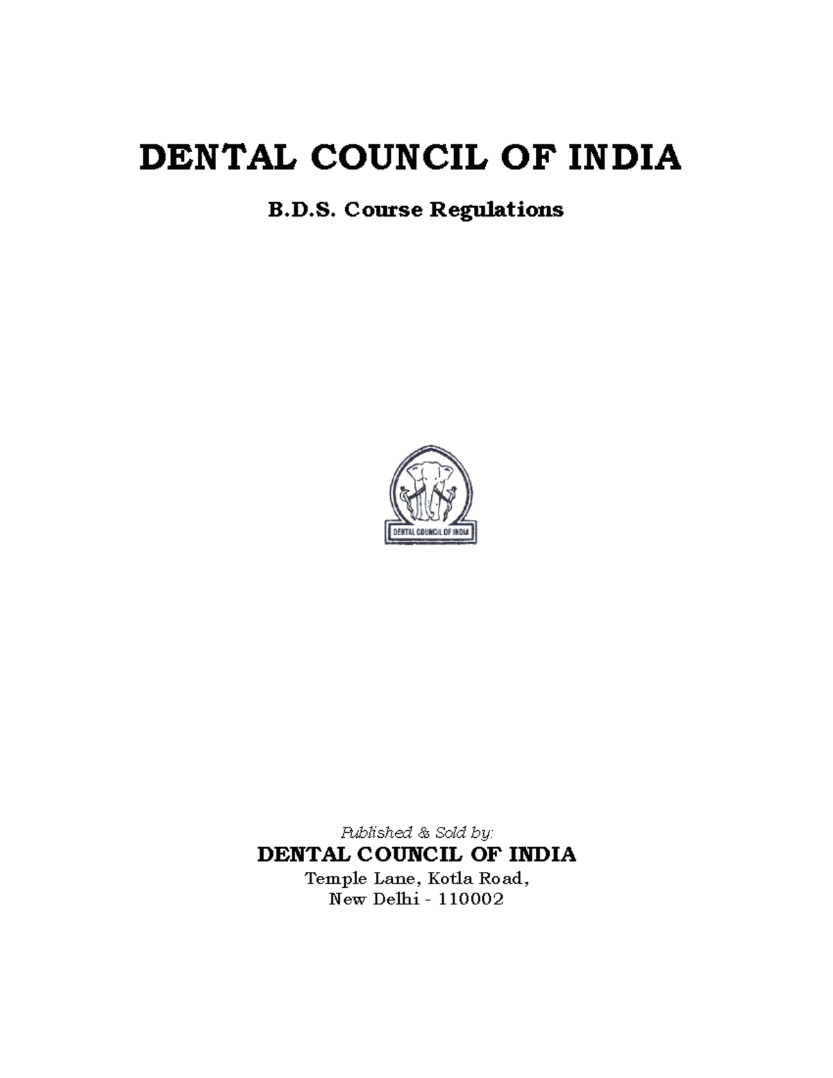 BDS Course Regulations and Standards - 1983 Edition - Studocu