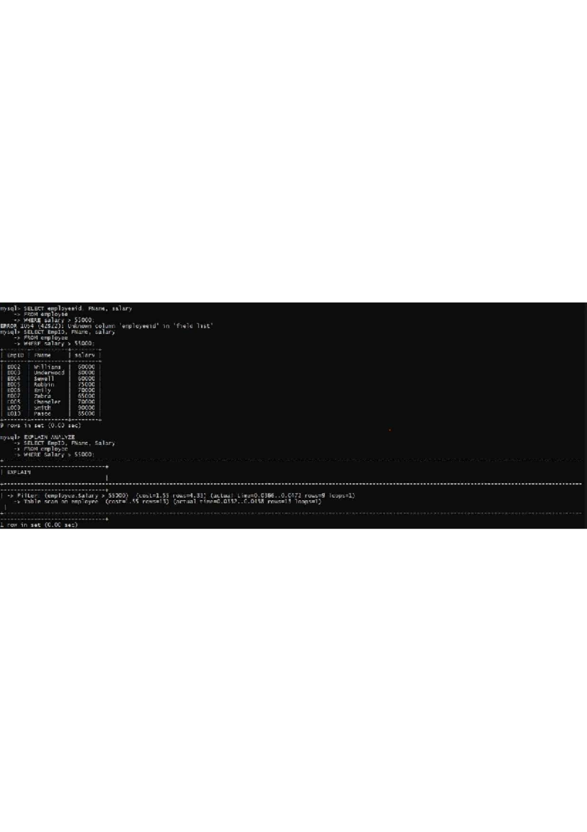 1000153803 - SQL Practice Material and Query Errors Analysis - Studocu