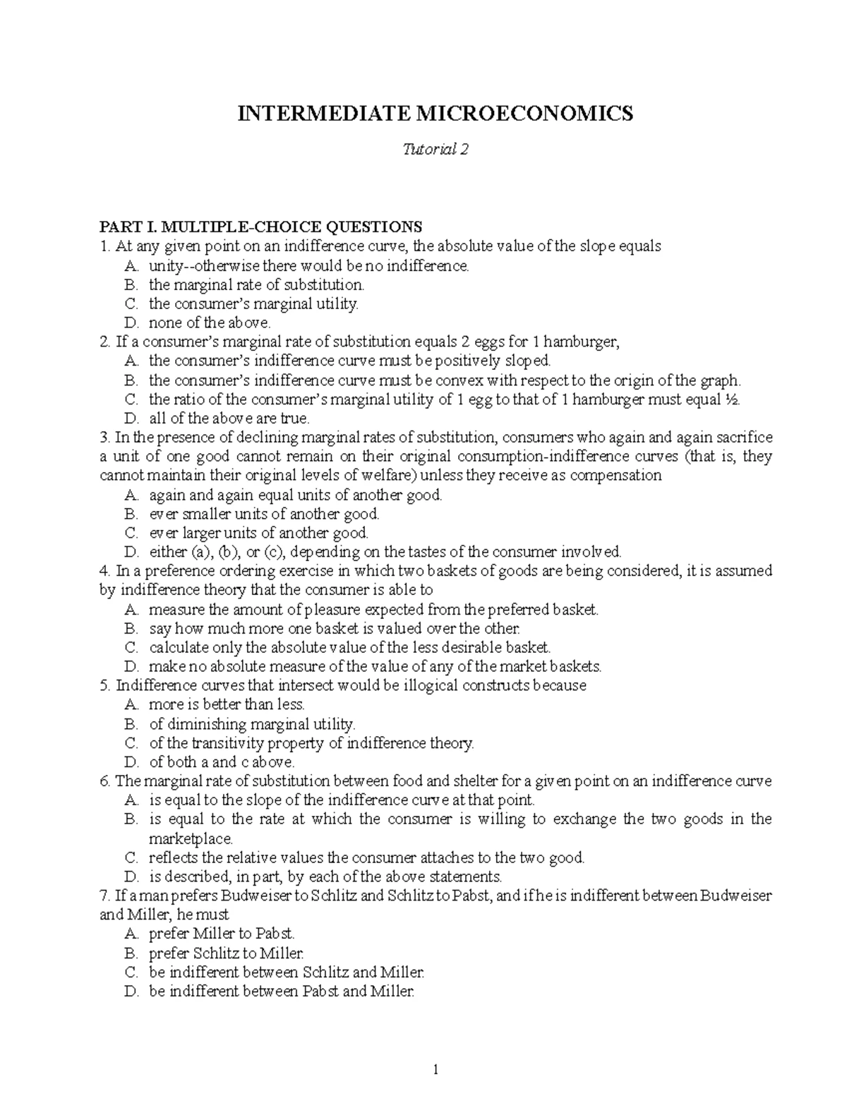 Intermediate Macroeconomics Exercises CH 1: GDP & Economic Calculations ...