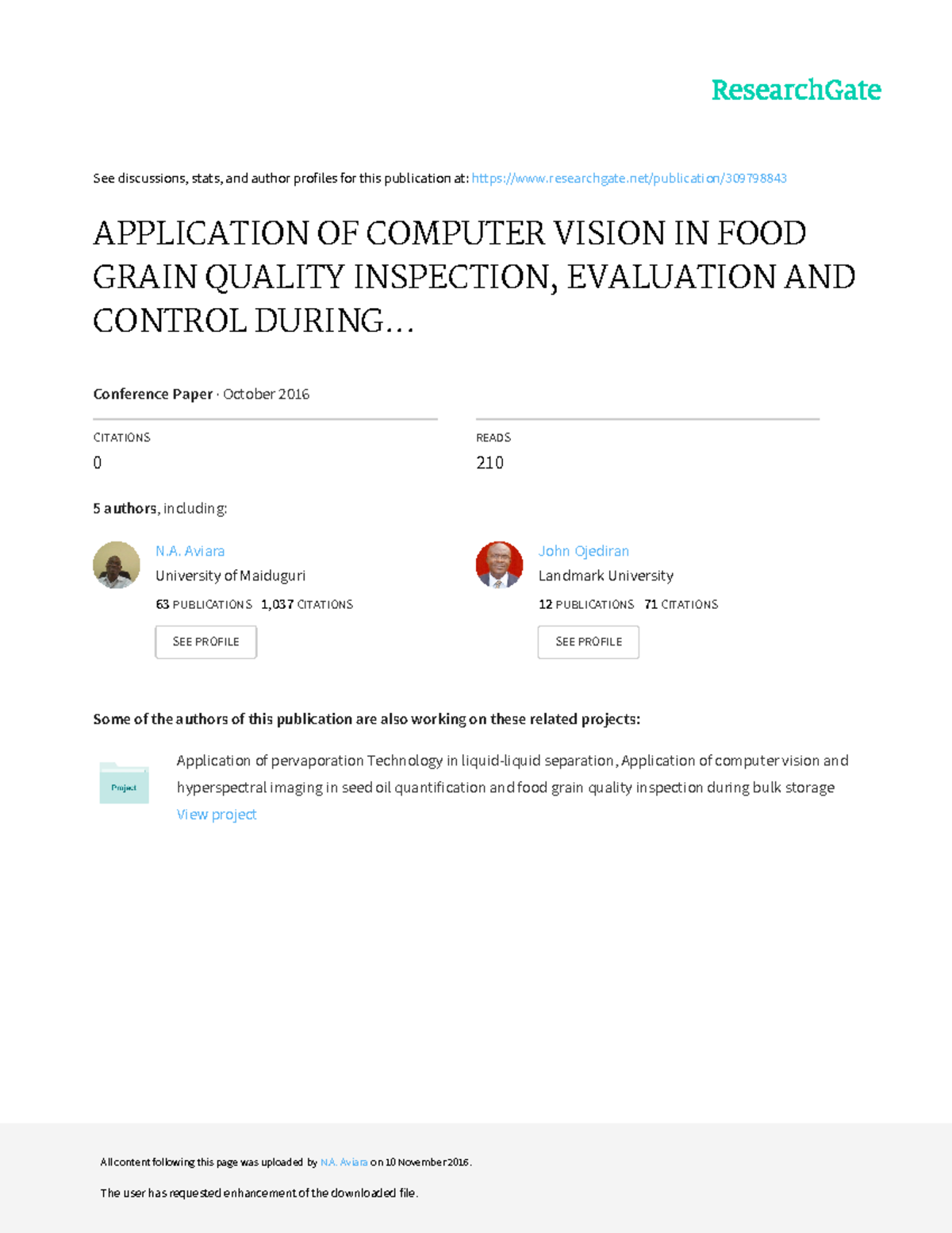 Application of Computer Vision in Food Grain Quality Control and ...