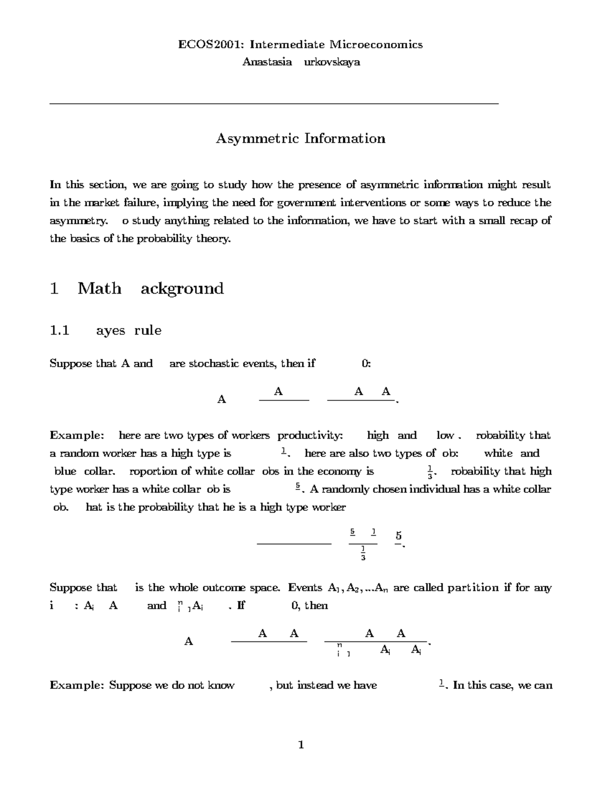 ECOS2001: Asymmetric Information - Summary Notes for Topic 13 - Studocu
