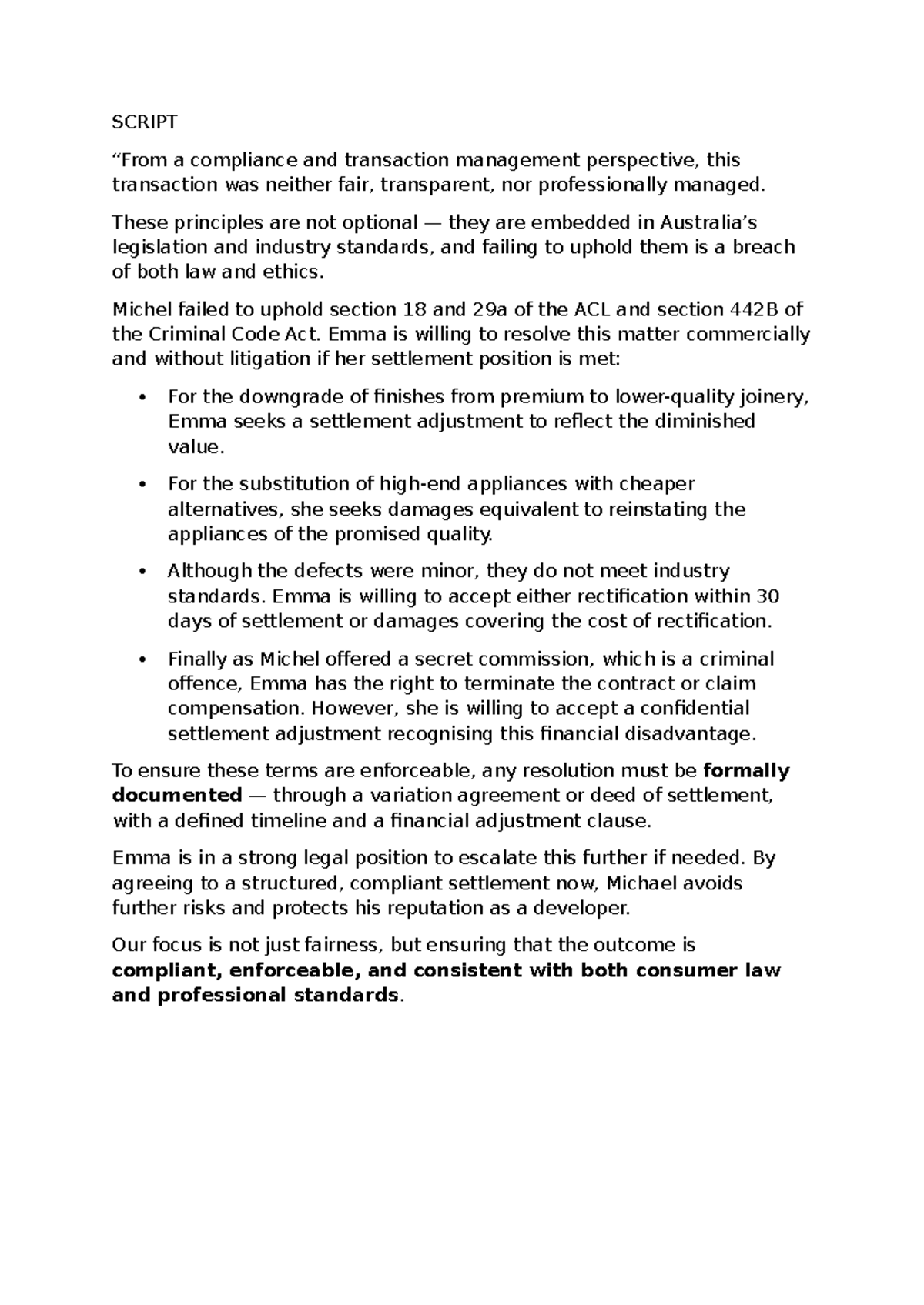 A3 Negotiation Script: Compliance & Transaction Management Insights ...