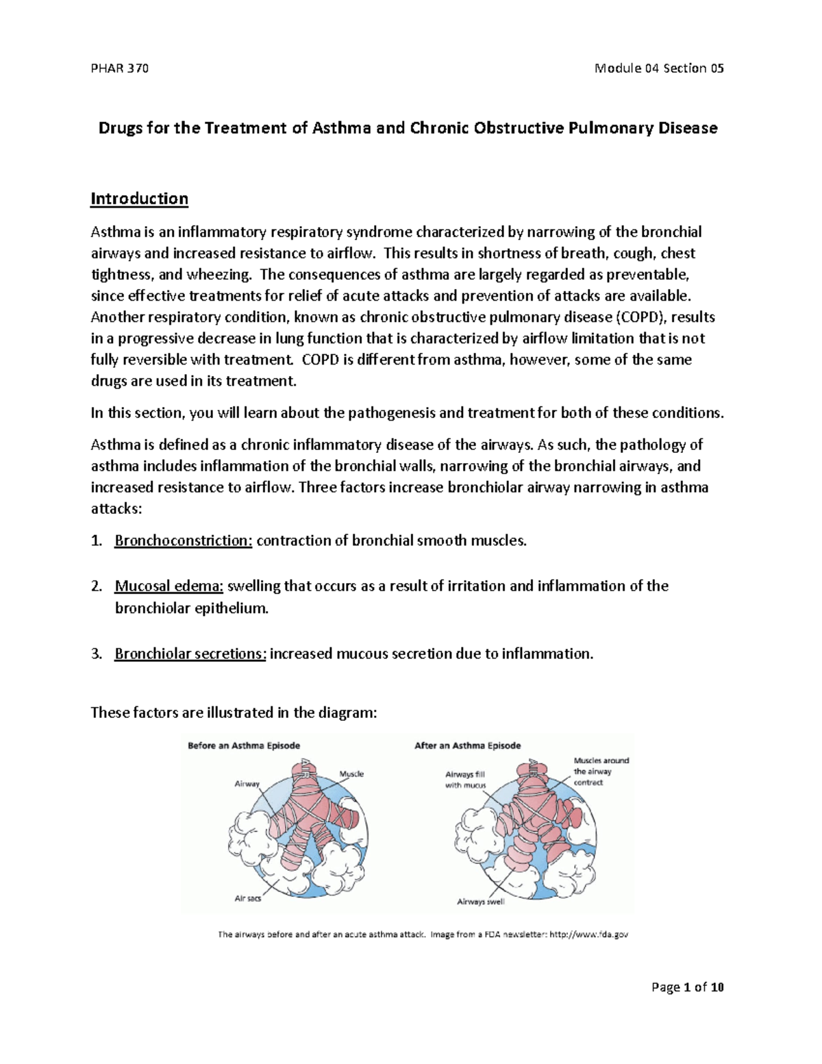 Module 04 Section 05 Asthma and COPD - Drugs for the Treatment of ...