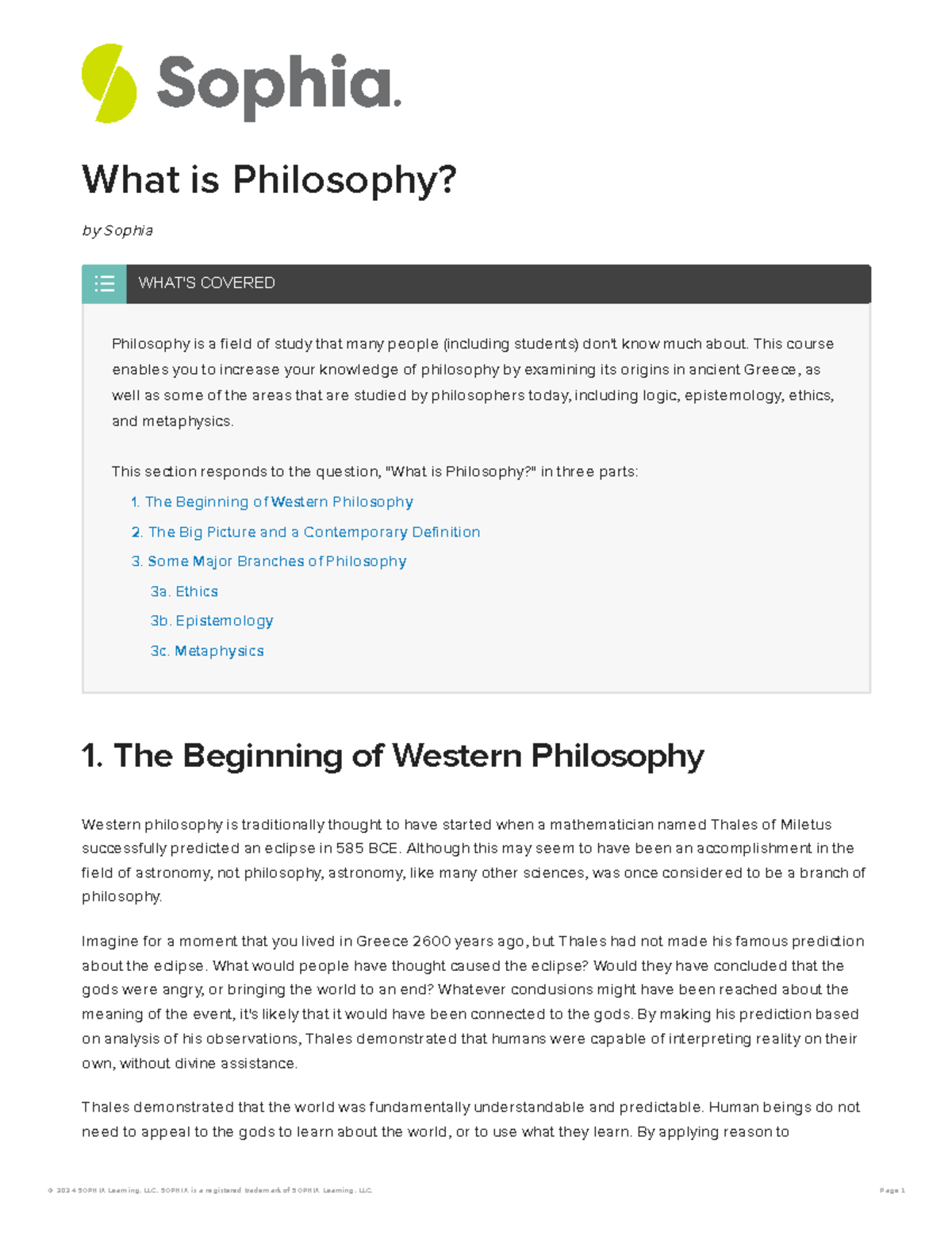 Philosophy 101: Exploring the Definition & Branches of Philosophy - Studocu