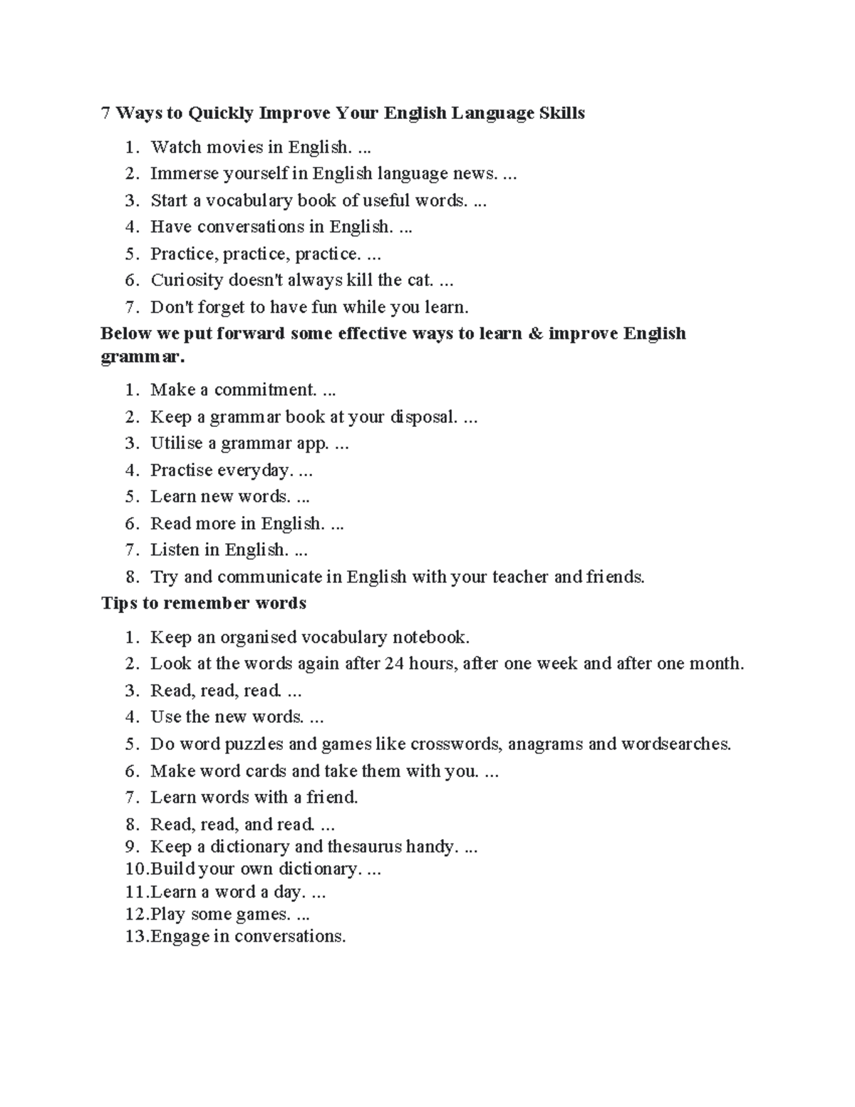 7 Ways to Quickly Improve Your English Language Skills - Watch movies ...