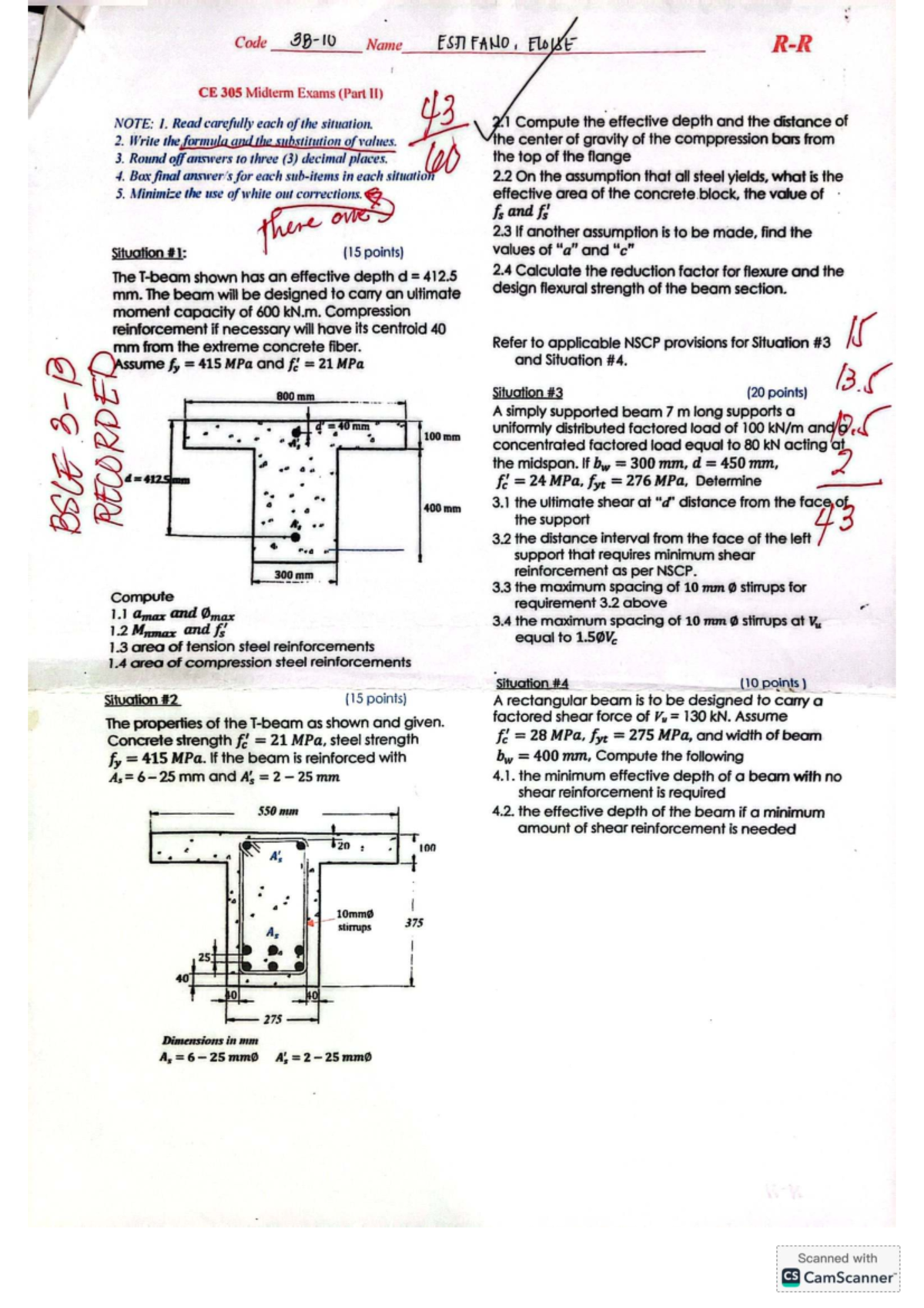 CE 305 Midterm Exam Review: Code Name Estifano (Part II) - Document Preview