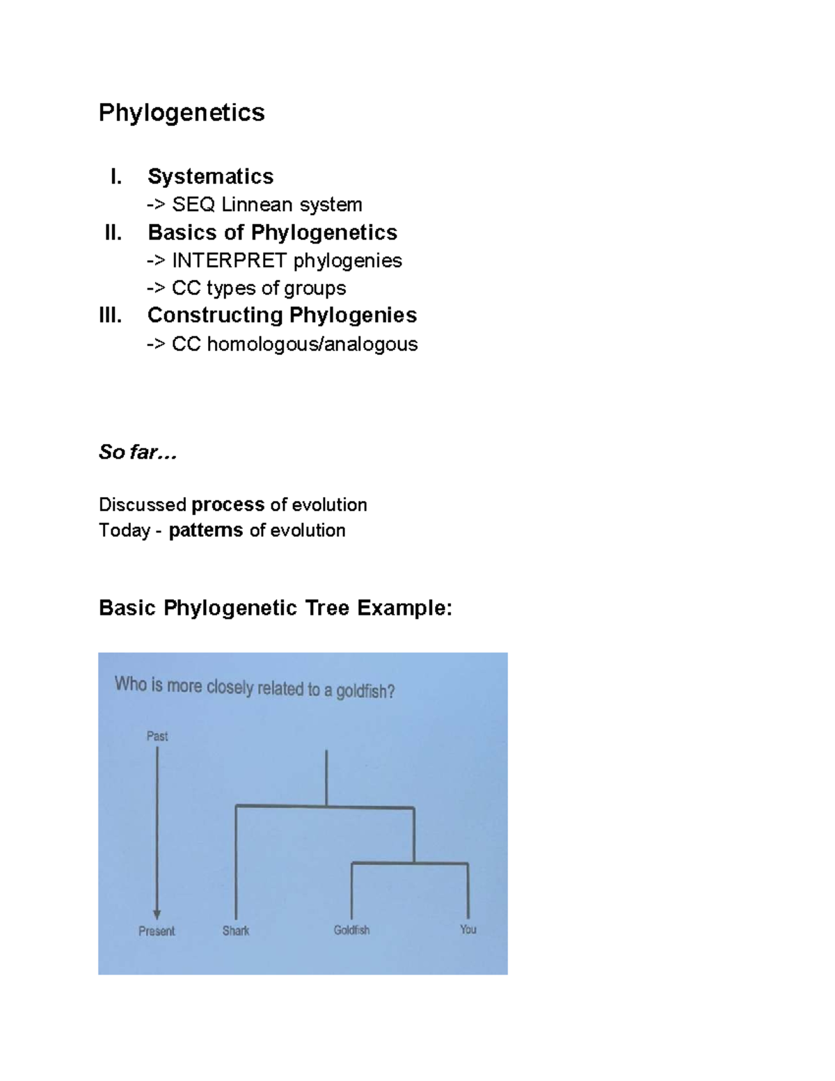 Gen Biology - Phylogenetics I: Systematics & Basics of Phylogeny - Studocu