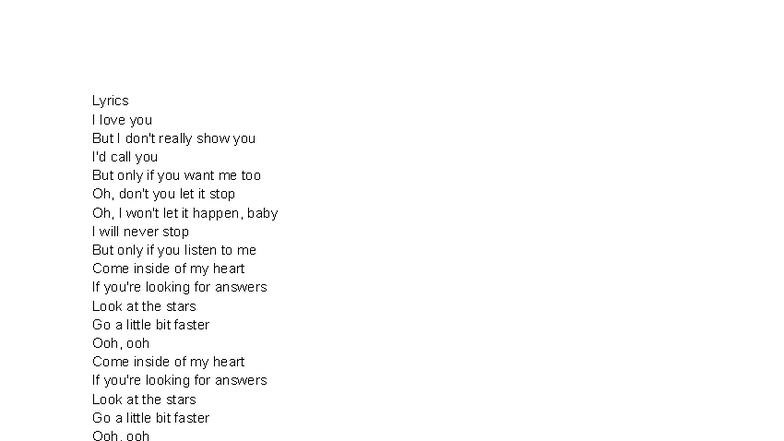 Come Inside of My Heart Lyrics Analysis - Studocu