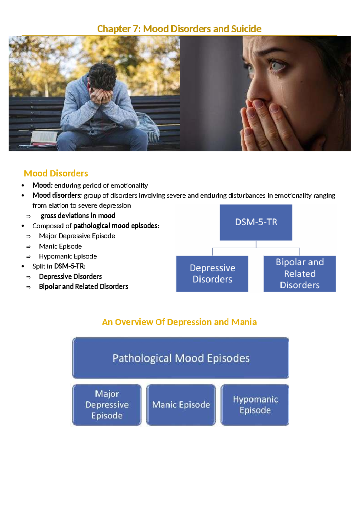Chapter 7: Mood Disorders & Suicide - Key Concepts & Case Studies - Studocu