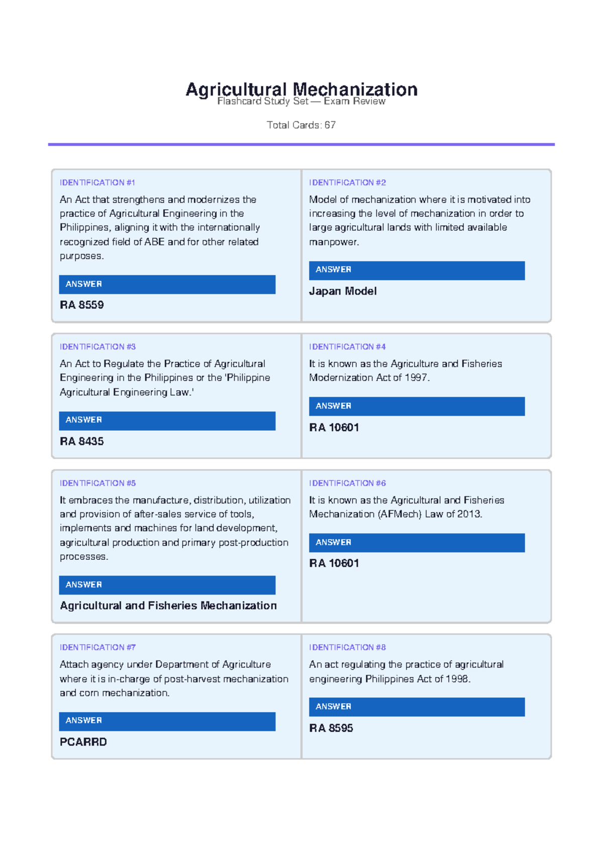 Agricultural Mechanization Flashcard Study Set (Exam Review) - Studocu
