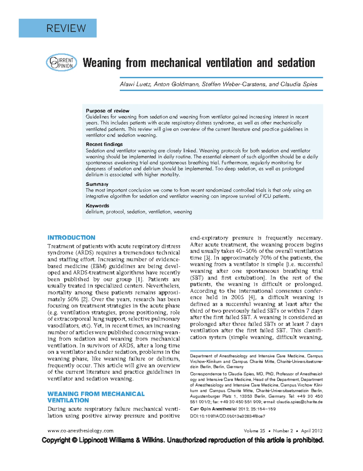 Weaning Parameters: Ventilator Discontinuation Strategies (RESP 101 ...