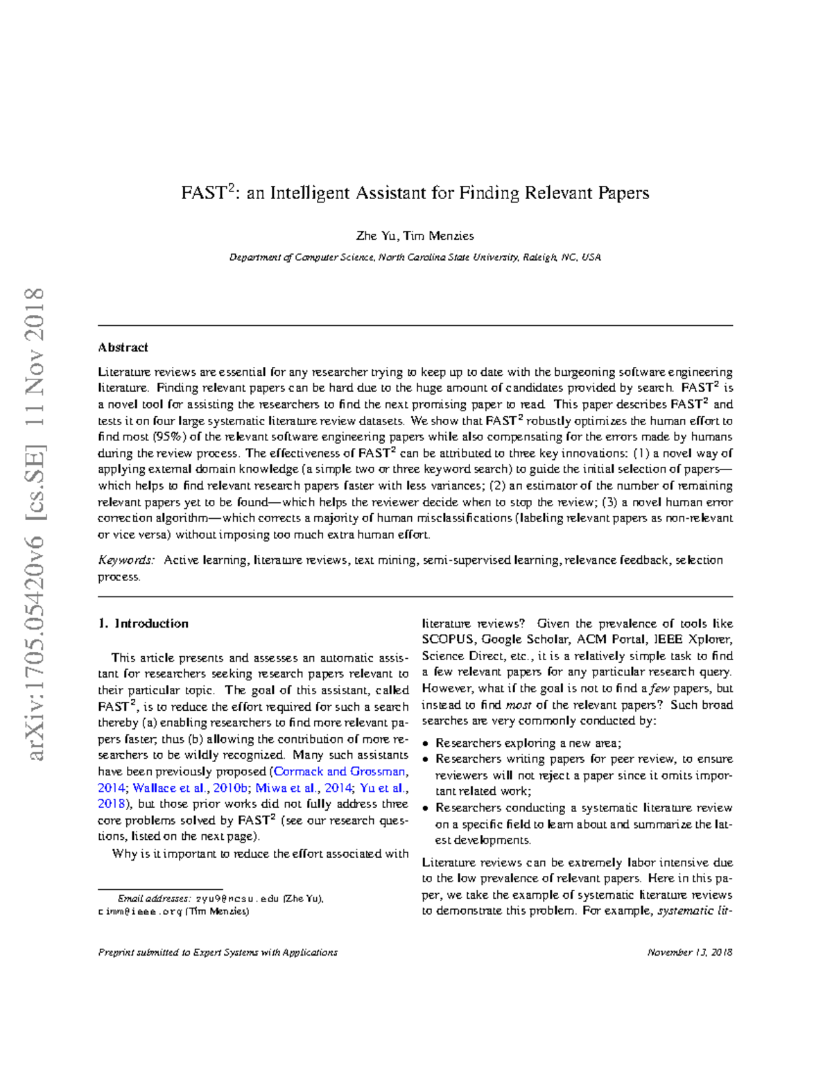 1705 - Overview of FAST 2: An Intelligent Tool for Literature Reviews ...