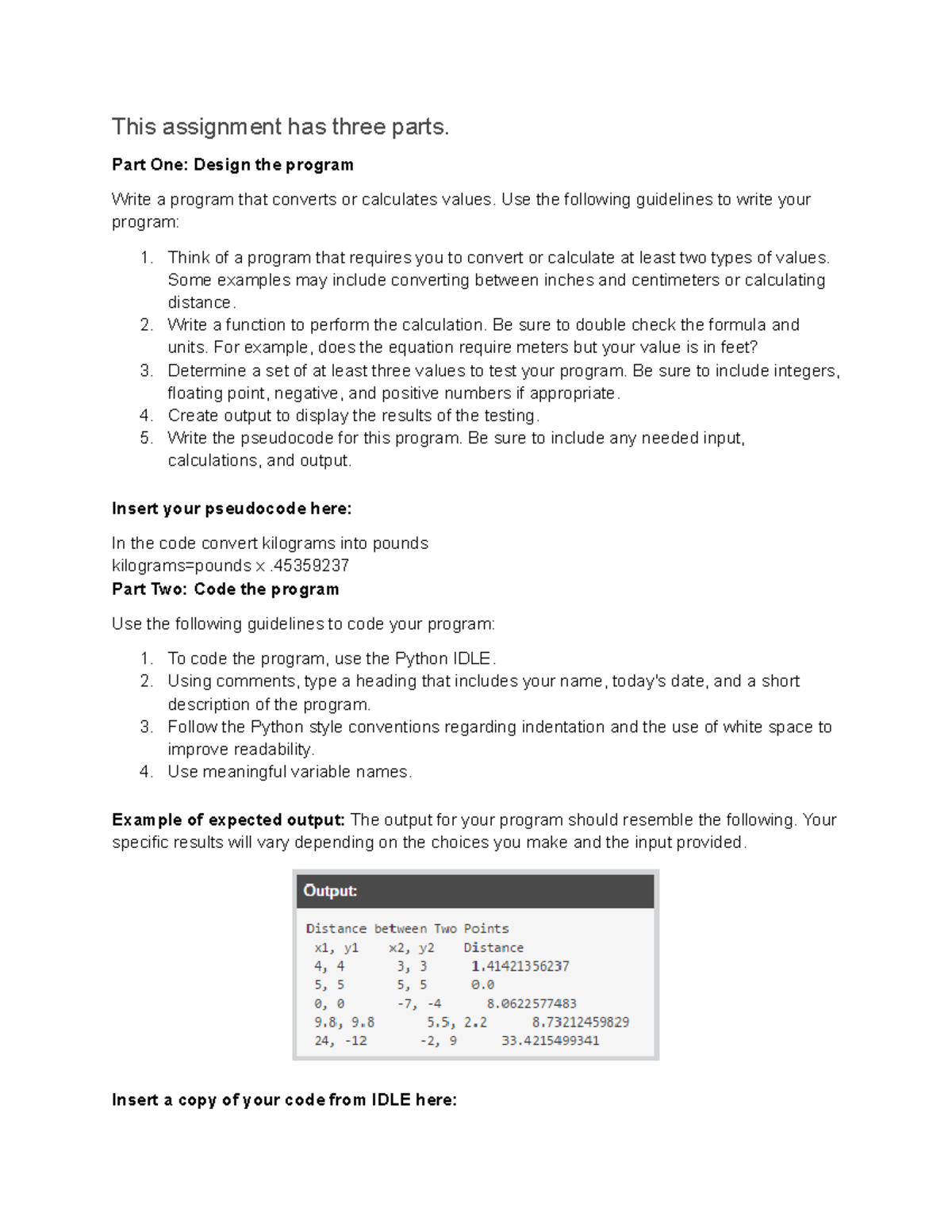 06.01 - Program Design and Coding Assignment for Value Conversion - Studocu