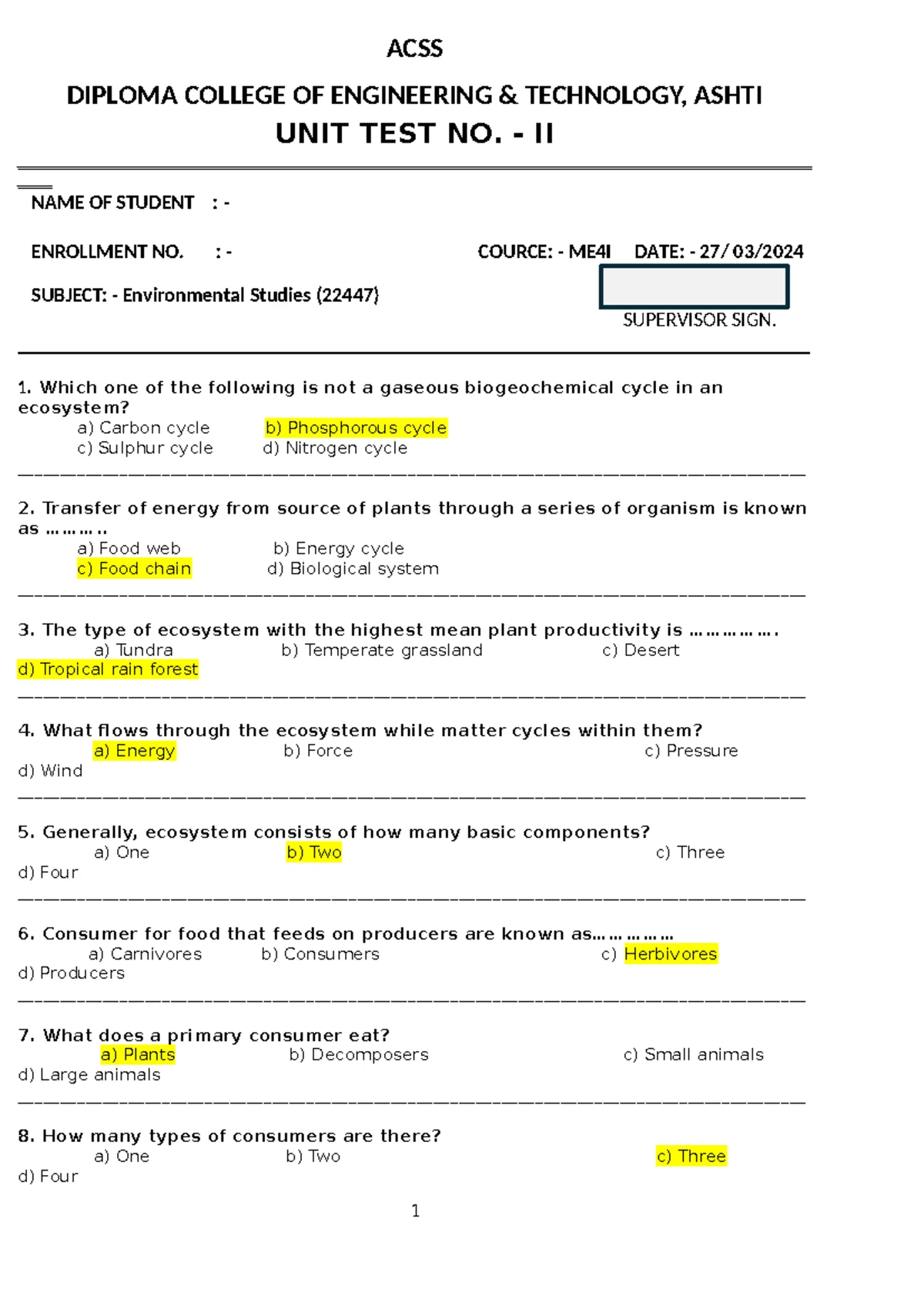 RET TEST 2 - MSBTE UNIT TEST SAMPLE PAPER - ACSS DIPLOMA COLLEGE OF ...