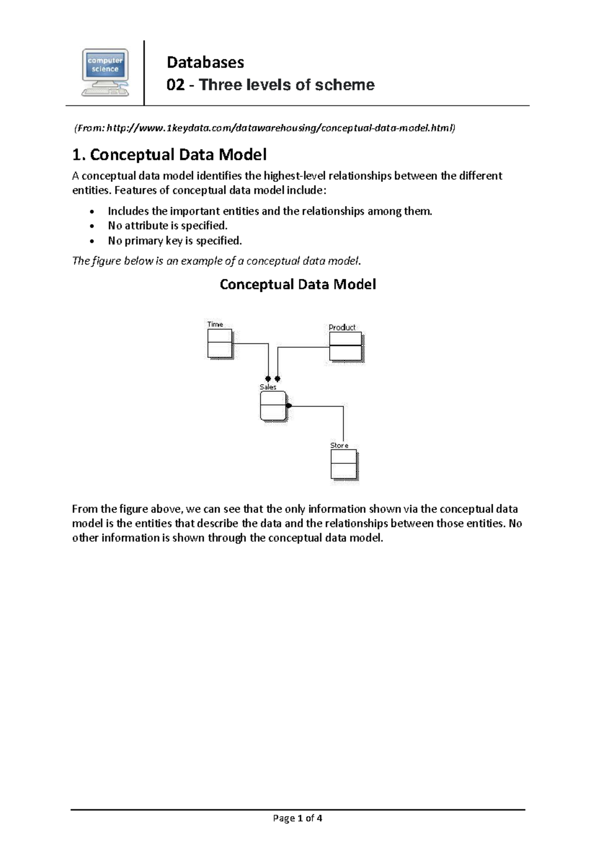 Databases 02: Understanding the Three Levels of Data Models - Studocu