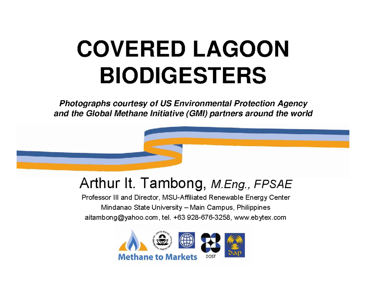 COVERED LAGOON BIODIGESTERS: Design Standards & Construction Steps ...