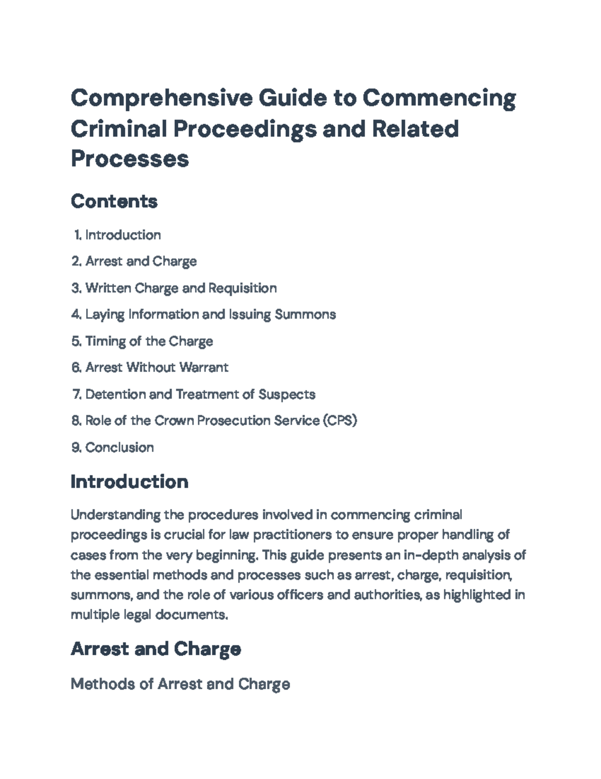 Comprehensive Guide to Commencing Criminal Proceedings (LAW 101 ...