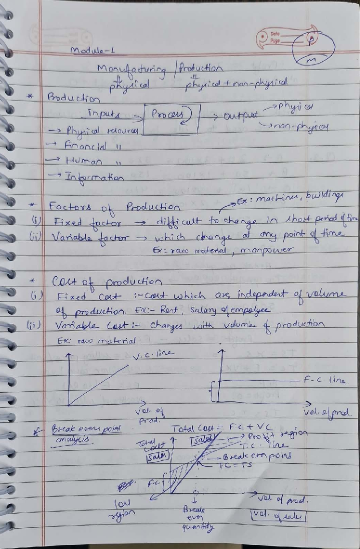 DD 1 - Midterm Exam Notes on Production Factors and Cost Analysis - Studocu