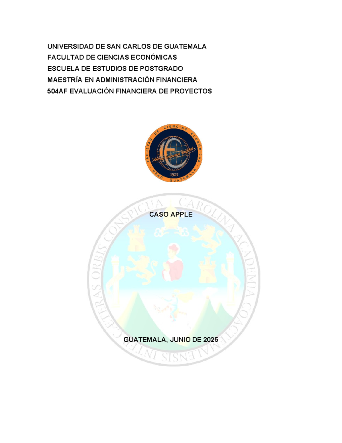 Evaluación Financiera de Proyectos: Caso Apple 504AF - Document Preview