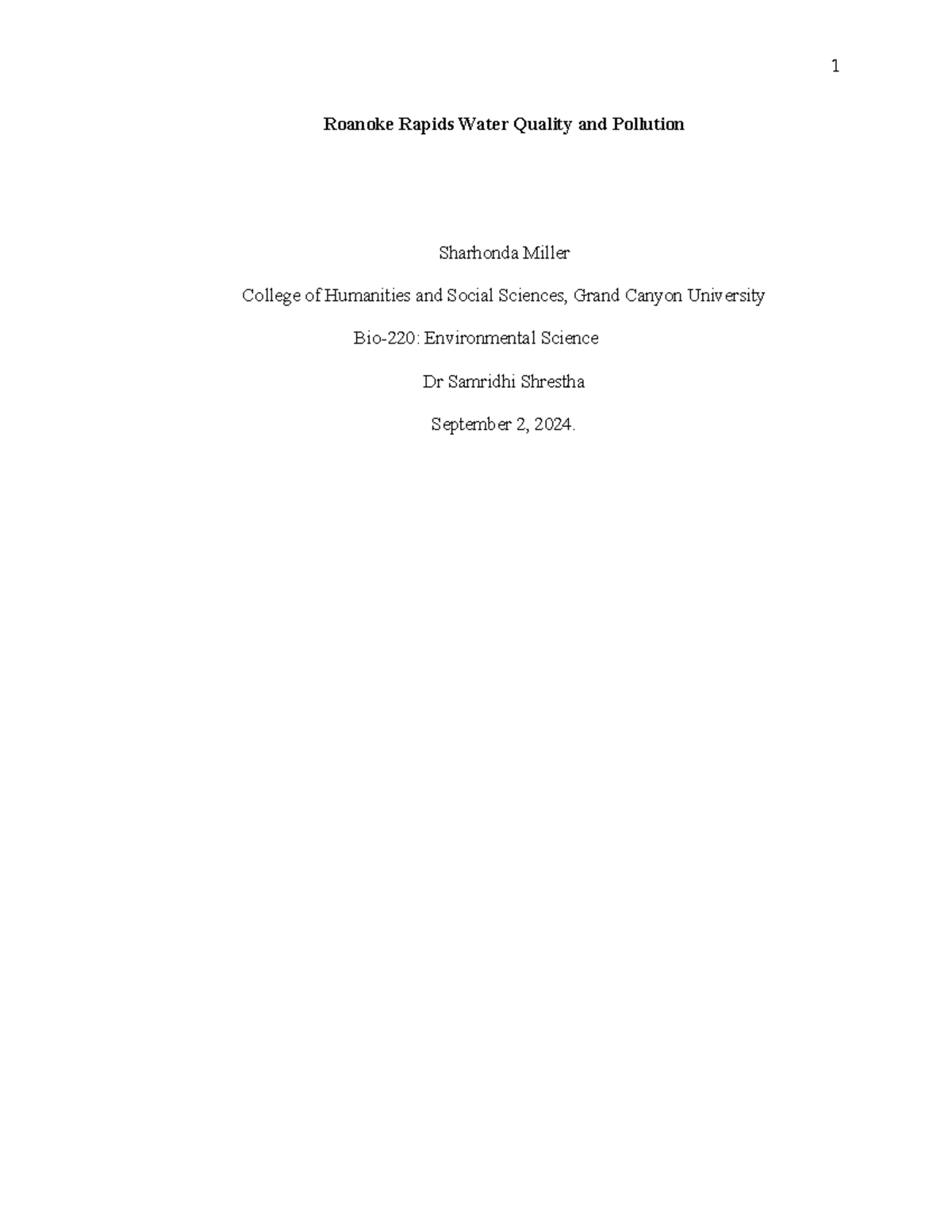Roanoke Rapids Water Quality & Pollution: Environmental Impact Analysis ...