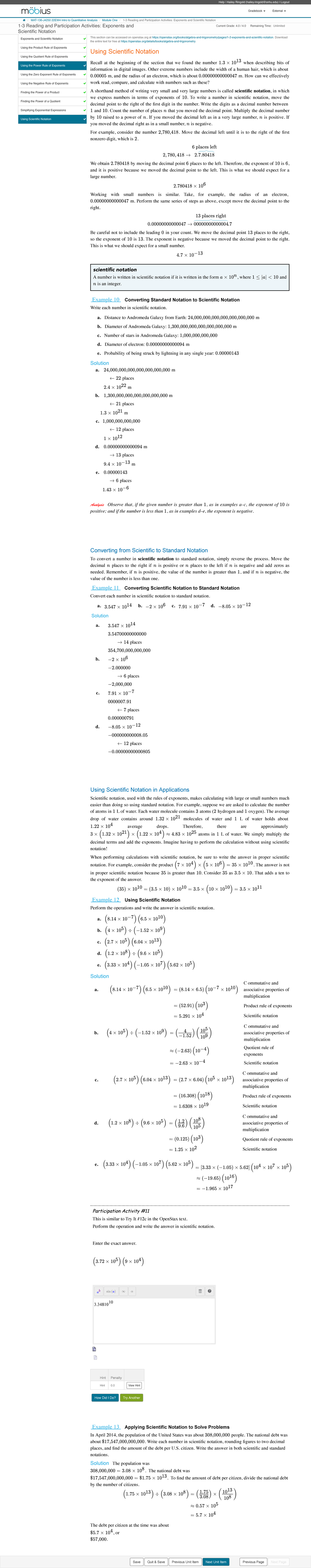 MAT-136-J4250 22EW4 Scientific Notation and Exponents Activities - Studocu