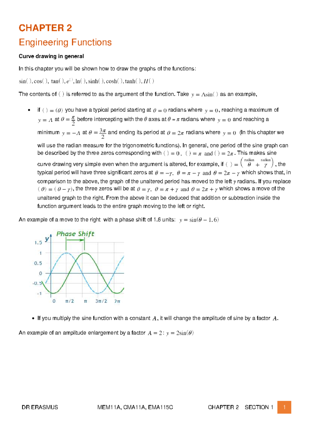 CHAPTER 2: Engineering Functions and Curve Drawing (MEM11A, CMA11A ...