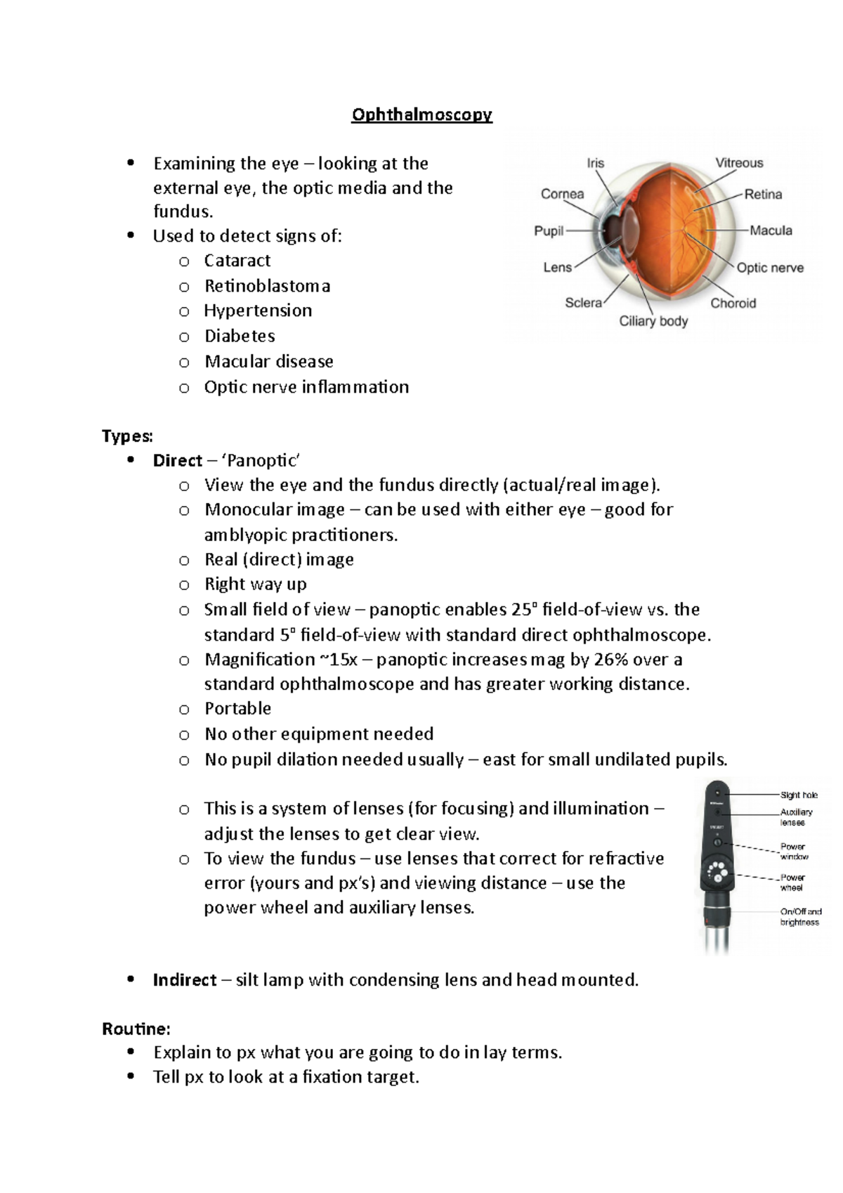 Ophthalmoscopy: Clinical Skills & Techniques for Eye Examination - Studocu