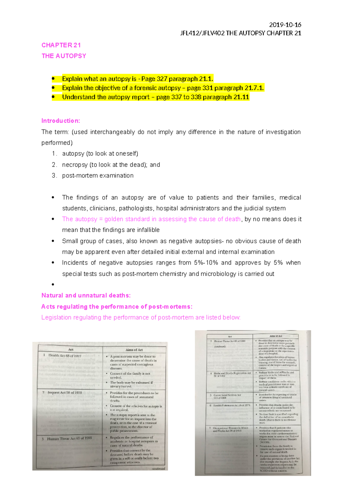 Forensic Autopsy Insights: Chapter 21 Overview and Key Concepts - Studocu