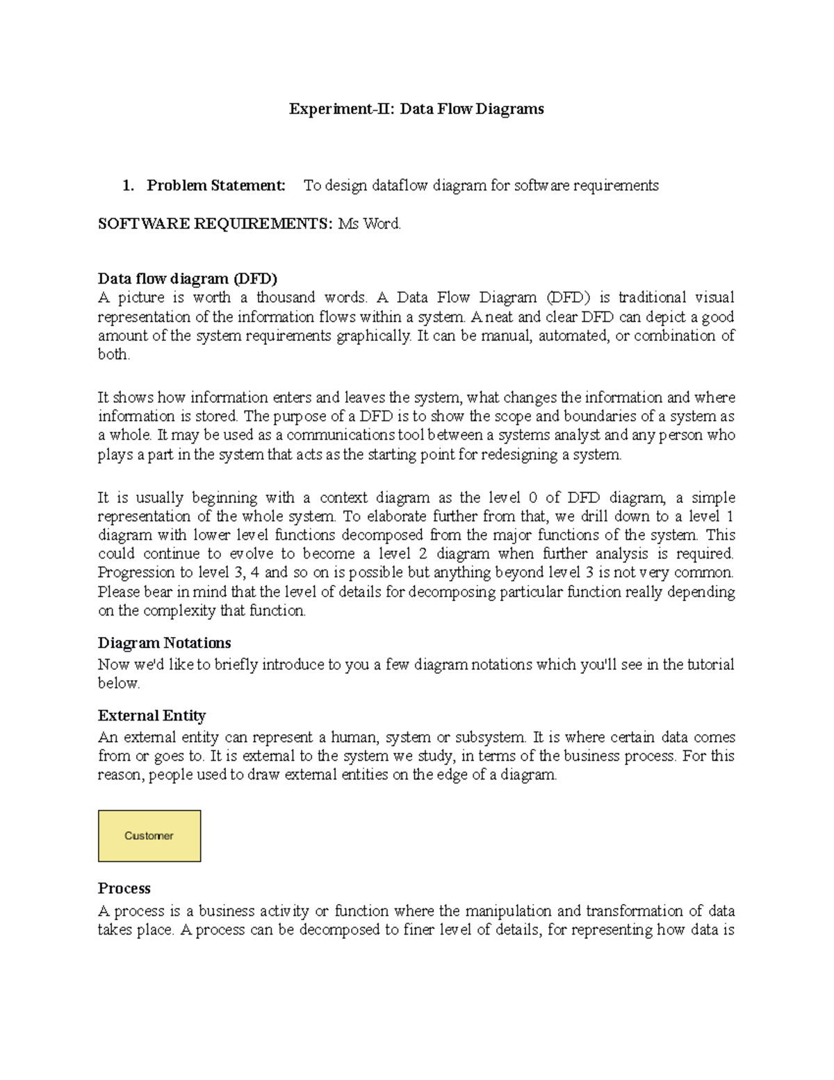 DFD - fgryhft - Experiment-II: Data Flow Diagrams Problem Statement: To ...