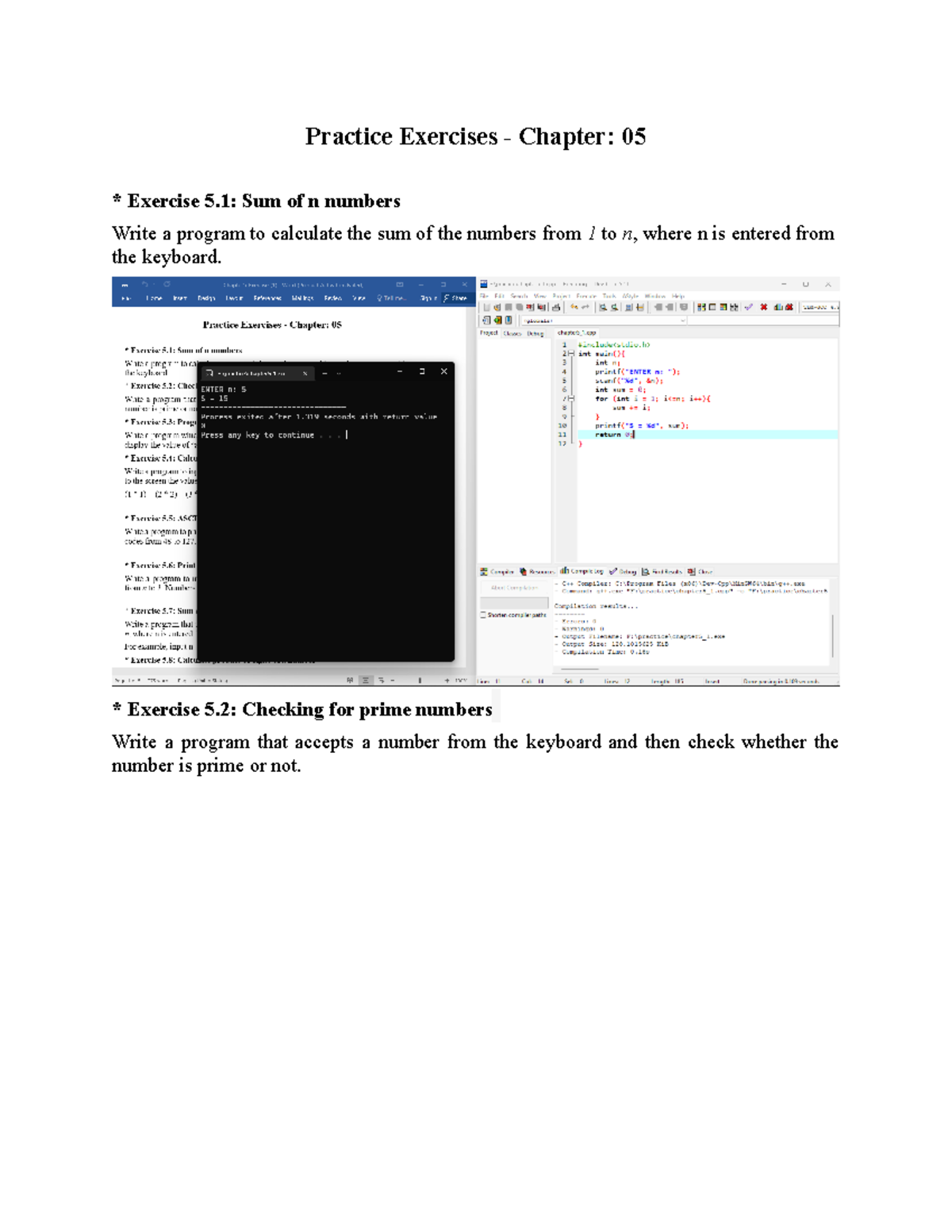 Chapter 5 Exercise - good - Practice Exercises - Chapter: 05 Exercise 5 ...