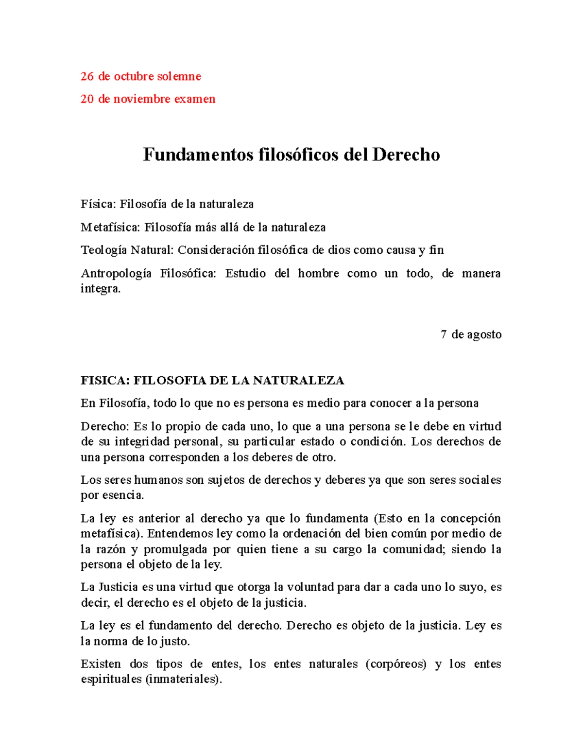 Apuntes de Filosofía del Derecho (Fufi) - Profesor Leonardo Bruna - Studocu