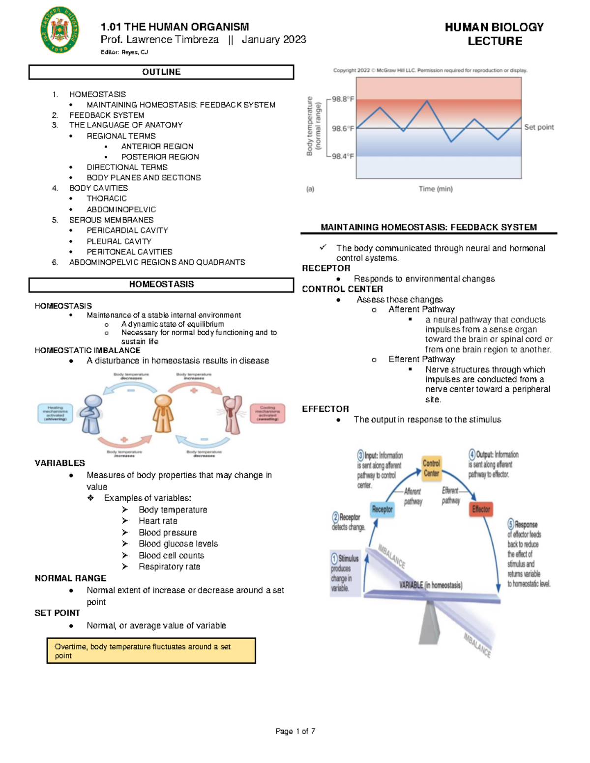 BIO1228 1.01 THE Human Organism - 1 THE HUMAN ORGANISM HUMAN BIOLOGY ...