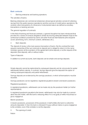 Banking Law - Study Notes & Assignments - Studocu