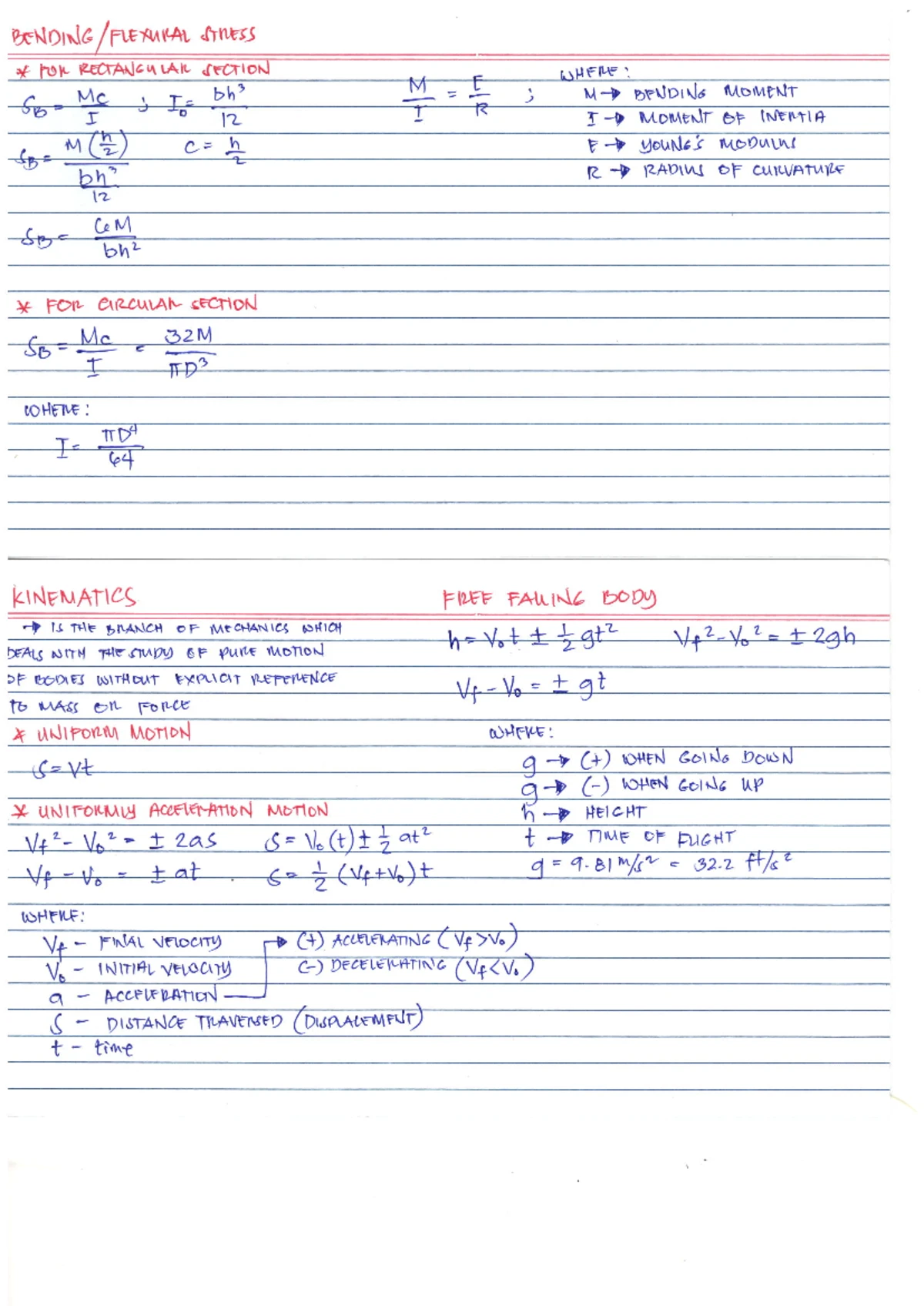 Stress and Strains 2 - Key Formulas and Concepts - Studocu