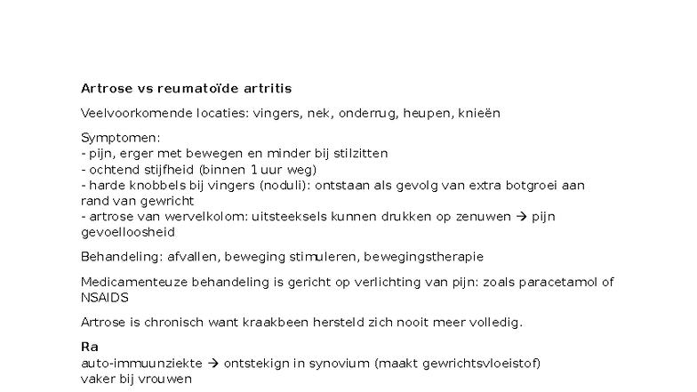Reuma TBL: Artrose vs Reumatoïde Artritis Behandeling en Symptomen ...