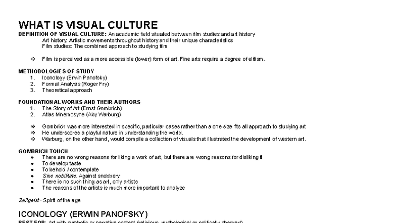 Visual Culture: Definitions, Methodologies, and Historical Contexts ...